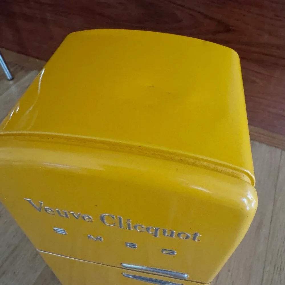 Veuve Clicquot Smeg Champagne Bottle Cooler Yellow Orange Fridge Case NO BOTTLE